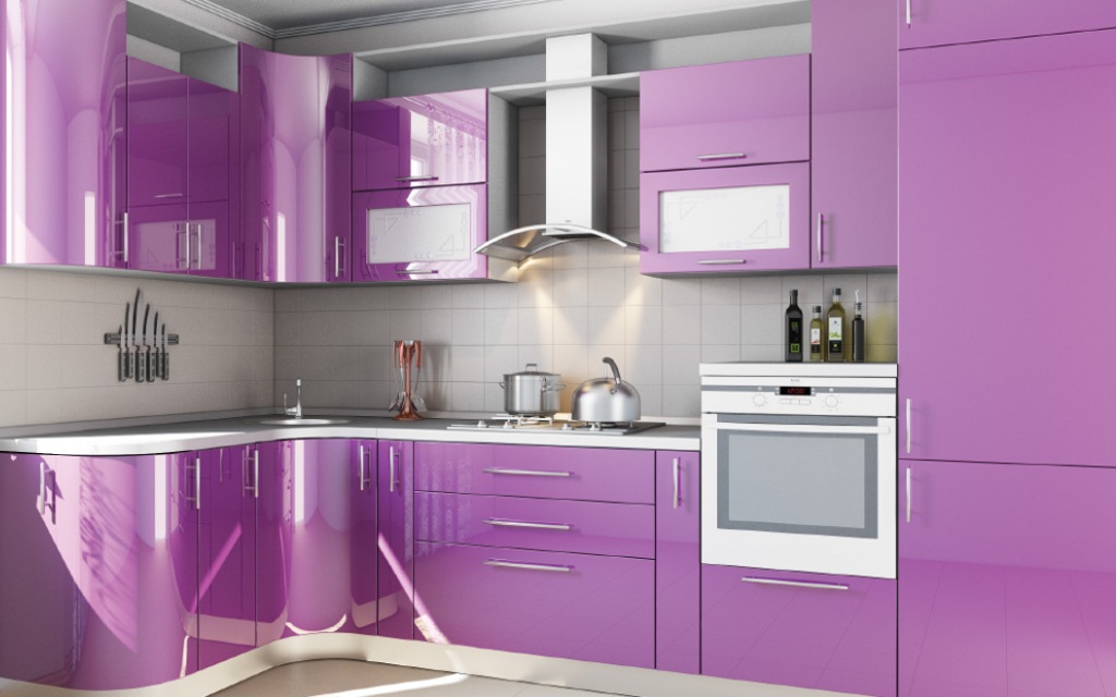 Кухня Венеция. Фиолетовый глянец.